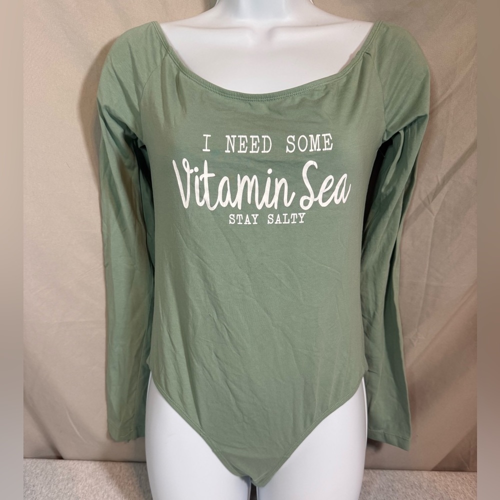 Exist Sage Green Long Sleeve Bodysuit 🌿🌊‎